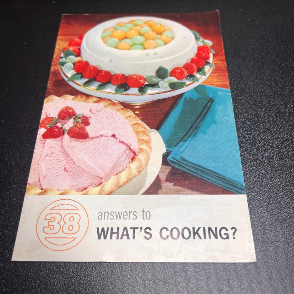 Vintage 1961 Carnation 38 Answers to Whats Cooking Recipe Booklet Mid-Century
